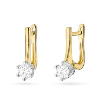 Złote kolczyki K0520 Diament Laboratoryjny 2 x 0,30ct żółte złoto pr. 585 Jubiler Monika