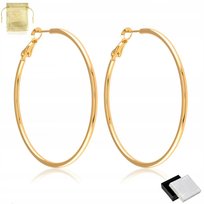 Złote Kolczyki Koła 6 Cm Stal Chirurgiczna Prezent Golden Celebrity