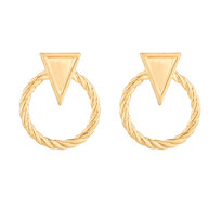 Złote kolczyki obręcze z trójkątem