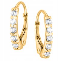 Złote kolczyki zapięcie angielskie srebro pozłacane cyrkonie próba 925