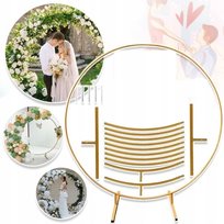 Złote Koło Na Balony Stojak Balonowy Stelaż Metalowy Ścianka Wesele 2,1M