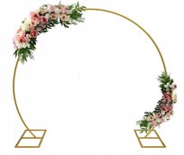 ZŁOTE PÓŁKOLE BALONY STOJAK BALONOWY STELAŻ METALOWY ŚLUB IMPREZA 2,1m ZK03