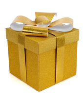 Złote Pudełko Na Prezent Świąteczne Opakowanie 30x30