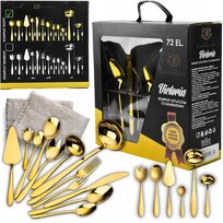 Złote Sztućce Zestaw Sztućców Na 12Os. 72El +Walizka Victoria Karl Hausmann