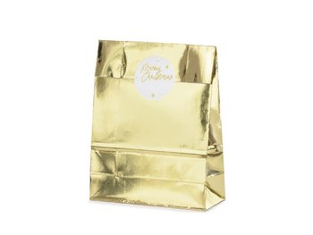 Złote Torebki torby na prezenty upominki 3szt - PartyDeco