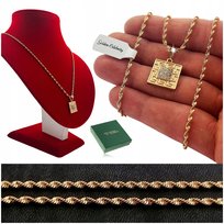 ZŁOTY DAMSKI ŁAŃCUSZEK STAL + ZAWIESZKA GRECKA + CYRKONIE PREZENT DLA MAMY