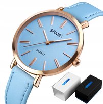 Złoty Elegancki Zegarek Damski Na Prezent Skóra !