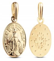 ZŁOTY KLASYCZNY CUDOWNY MEDALIK Z MATKĄ BOSKĄ DWUSTRONNY 8KT 333 Goldmark