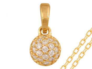 Złoty komplet biżuterii 585 kulka z cyrkoniami 1,1g - Lovrin