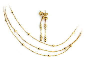 Złoty komplet biżuterii 585 z kuleczkami 7.69g - Lovrin