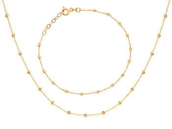 Złoty komplet biżuterii 585 zdobiony kuleczkami - Lovrin