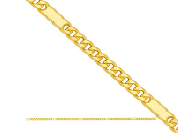 Złoty łańcuszek 585 SPLOT PANCERKA Z BLASZKAMI 42 CM 1,80g - Lovrin
