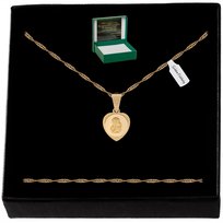 Złoty Łańcuszek 925 + Medalik Prezent Na Komunię Chrzest + Grawer Gratis