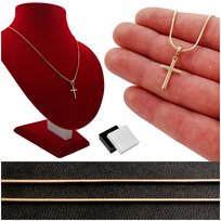 Złoty Łańcuszek Damski Żmijka Z Krzyżykiem 18K + Prezent Grawer Dedykacja