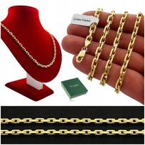 ZŁOTY ŁAŃCUSZEK MĘSKI ANKIER 70 cm 4,5 mm GRUBY ŁAŃCUCH pr 925/585 ZŁOCONY