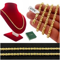 ZŁOTY ŁAŃCUSZEK MĘSKI SPLOT KRÓLEWSKI 925/585 SREBRO POZŁACANE 60cm/3,8mm