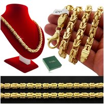 ZŁOTY ŁAŃCUSZEK MĘSKI SPLOT KRÓLEWSKI PR. 925/585 SREBRO POZŁACANE 65cm/7mm