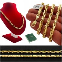 ZŁOTY ŁAŃCUSZEK MĘSKI, UNIKATOWY SPLOT FIGARO-CORDA 60cm/6mm SREBRO ZŁOCONE