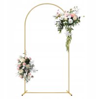ZŁOTY ŁUK NA BALONY STOJAK BALONOWY STELAŻ METALOWY ŚLUB IMPREZA 2,2m ZK-04