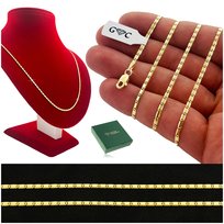 ZŁOTY PIĘKNY ŁAŃCUSZEK PŁASKI / BLASZKI DAMSKI PRÓBA 925/585 55 cm DLA NIEJ