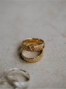 Złoty pierścionek ORIGIN (rozmiar 15) - helloMEG