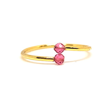 Złoty pierścionek REGULOWANY z turmalinem różowym Złoto 585 - KupŁańcuszek