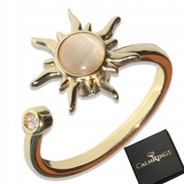 Złoty pierścionek SPINNER Słońce antystresowy REGULOWANY stal fidget damski CalmRings