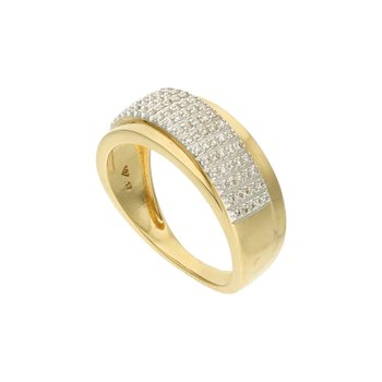 Złoty pierścionek z brylantami 585 14k - Rosanto
