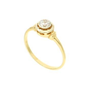 Złoty pierścionek z cyrkonią 585 14k - Rosanto