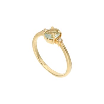 Złoty pierścionek z jasnobłękitną cyrkonią 585 14k - Rosanto