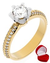 ZŁOTY PIERŚCIONEK ZARĘCZYNOWY 585 14k DIAMENT BRYLANT 0,50 ct R10