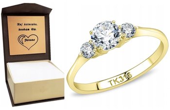 Złoty pierścionek zaręczynowy SAY YES grawer r. 15 - Inna marka