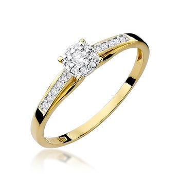 Złoty pierścionek zaręczynowy z brylantami Retro : ROZMIAR PIERŚCIONKA - ZŁOTO - 12, Złoto - próba - próby 585 żółte - GIORRE