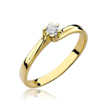 Złoty pierścionek zaręczynowy z brylantem 0,10 ct Klasyka : ROZMIAR PIERŚCIONKA - ZŁOTO - 8, Złoto - próba - próby 585 żółte - GIORRE