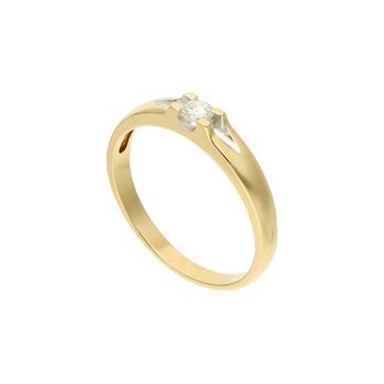 Złoty pierścionek zaręczynowy z brylantem 585 14k - Rosanto