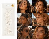 ZŁOTY TATUAŻ PIEGI BROKATOWE 6 SZTUK ZŁOTE MAKE UP FESTIWALOWE
