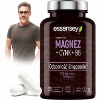 Zma Magnez 100% + Cynk Forte + Wit B6 Zmęczenie Testosteron Complex Zmb Essensey