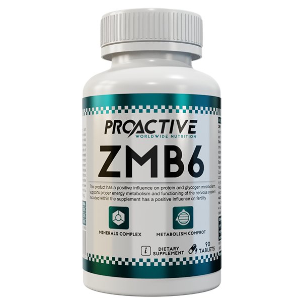 Zdjęcia - Witaminy i składniki mineralne ProActive ZMB6 - cynk magnez witamina b6 -  - 90 tabletek 