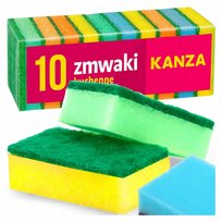 ZMYWAK KUCHENNY GĄBKA ZMYWAKI DO MYCIA NACZYŃ MYJKA ZESTAW 10 SZTUK GĄBEK KANZA