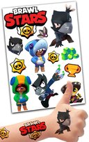 Zmywalne Tatuaże BRAWL STARS 3+ Duży Arkusz 15×10,5 cm Prezent Inna marka