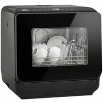 Zmywarka HOMCOM Mini, wolnostojąca, stołowa, z 4 miejscami na naczynia, 5 programami, funkcją suszenia, zbiornikiem na wodę o pojemności 6 l, sterowaniem dotykowym, wyświetlaczem LED