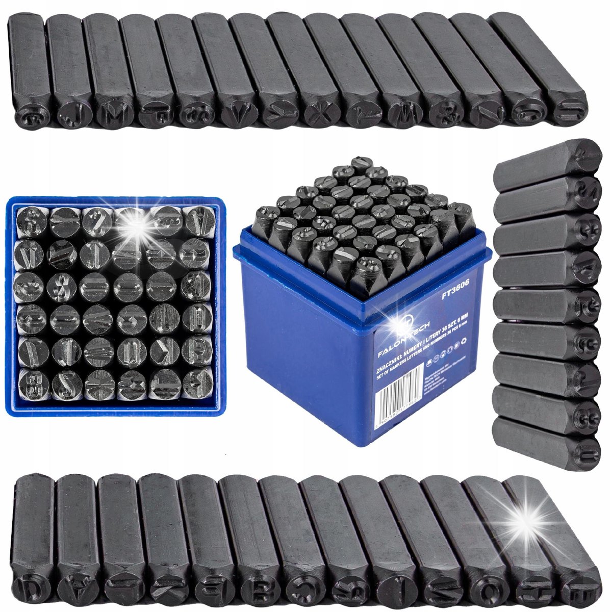 Inny producent Inny Producent Znaczniki Numeratory Stemple Wybijaki Alfabet Litery Cyfry 36El 6Mm