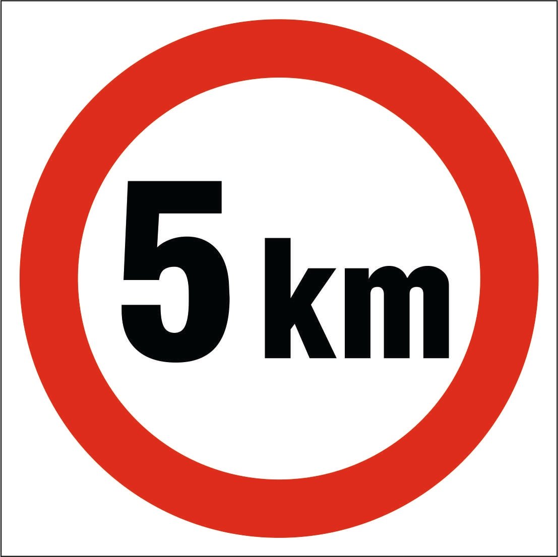Znak Drogowy OGRANICZENIE PR DKO CI DO 5 Km Grube PCV3 Format 30x30cm znak-drogowy-ograniczenie-pr-dko-ci-do-5-km-grube-pcv3-format-30x30cm