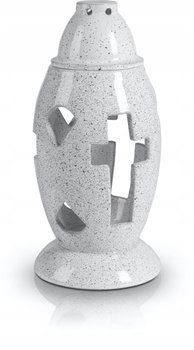 Znicz Ceramiczny Nagrobkowy Cmentarny Biały 28 cm - POLNIX