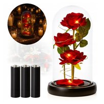 ZNICZ LED RÓŻA WIECZNA W SZKLE NA BATERIE ŚWIECI JAK ZNICZ SOLARNY NOWOŚĆ