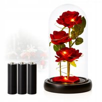 ZNICZ LED RÓŻA WIECZNA W SZKLE NOWOŚCI NA BATERIE ŚWIECI JAK ZNICZ SOLARNY