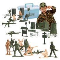 Żołnierzyki Duża Baza Wojskowa Figurki Armia Żołnierze Wojsko Zestaw 114Szt