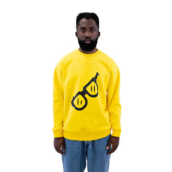 Żółta Bluza Oversized z Modnym Motywem Okularów, Stylowa i Wygodna, XL - nerd hunters