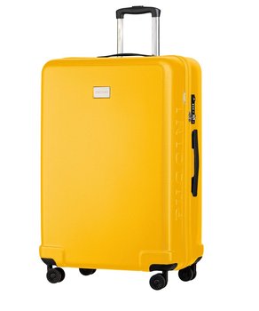 Żółta twarda walizka duża o strukturze plastra miodu - PUCCINI