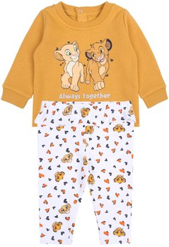 Żółto-biały komplet niemowlęcy: bluza + getry Król Lew - Disney
